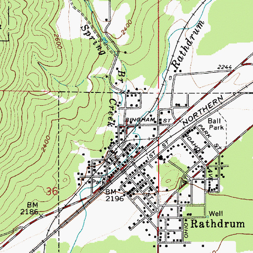 Topographic Map of Spring Branch Creek, ID