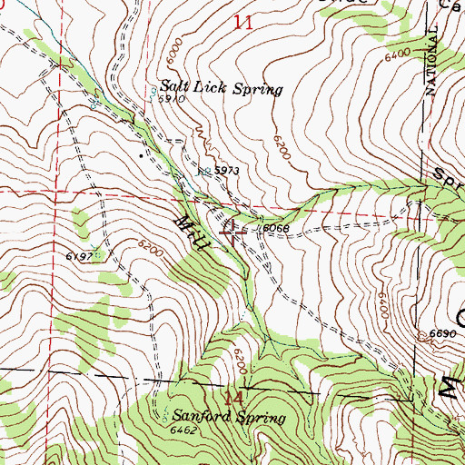 Topographic Map of Spring Canyon, ID