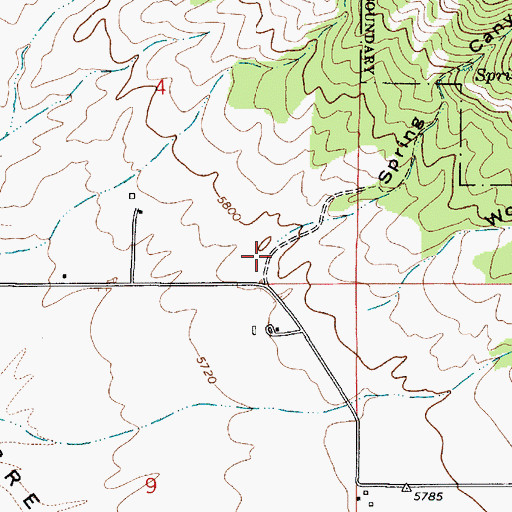 Topographic Map of Spring Canyon, ID