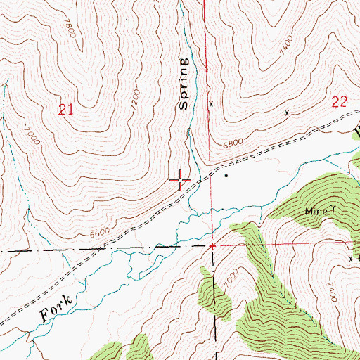Topographic Map of Spring Canyon, ID