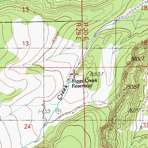 Topographic Map of Riggs Creek Dam, AZ