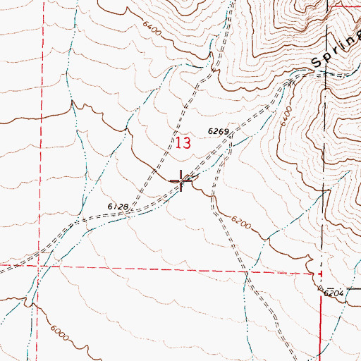 Topographic Map of Spring Canyon, ID