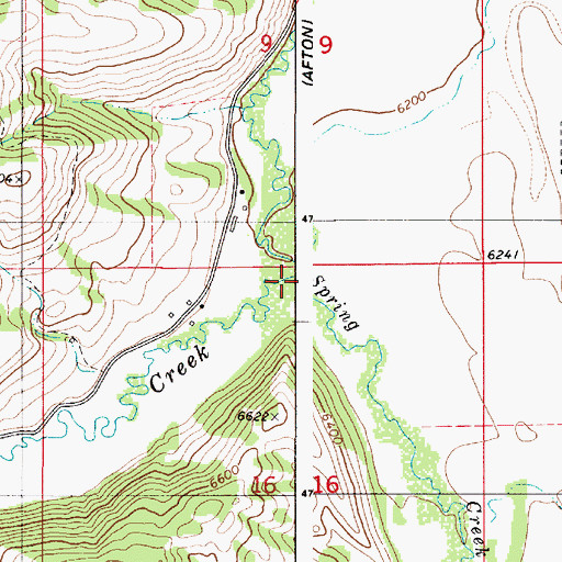 Topographic Map of Spring Creek, WY