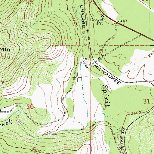 Topographic Map of Spring Creek, ID