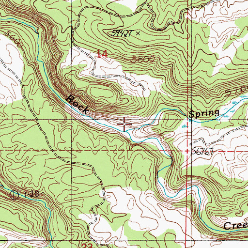 Topographic Map of Spring Creek, ID