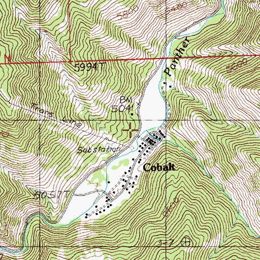 Topographic Map of Spring Creek, ID