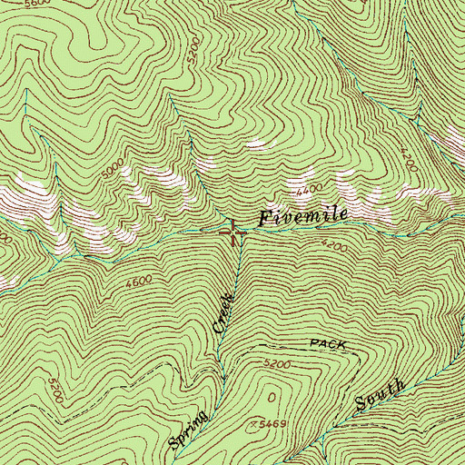Topographic Map of Spring Creek, ID