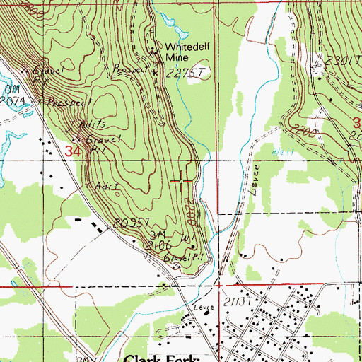 Topographic Map of Spring Creek, ID