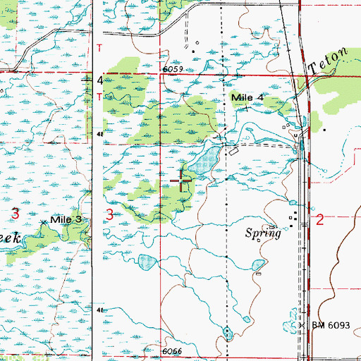 Topographic Map of Spring Creek, ID