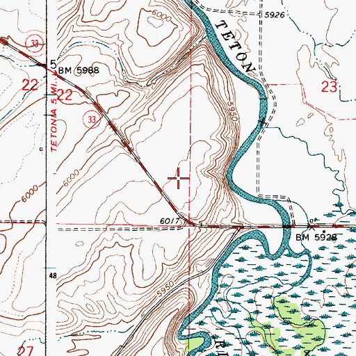 Topographic Map of Spring Creek, ID