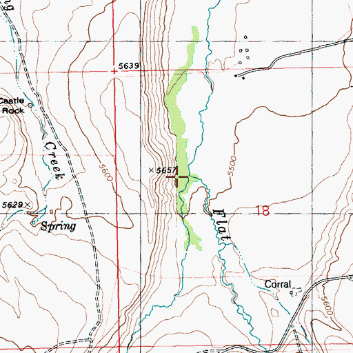 Topographic Map of Spring Creek, ID