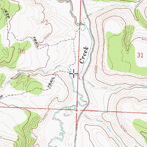 Topographic Map of Spring Creek, ID