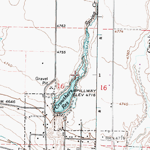 Topographic Map of Spring Creek, ID