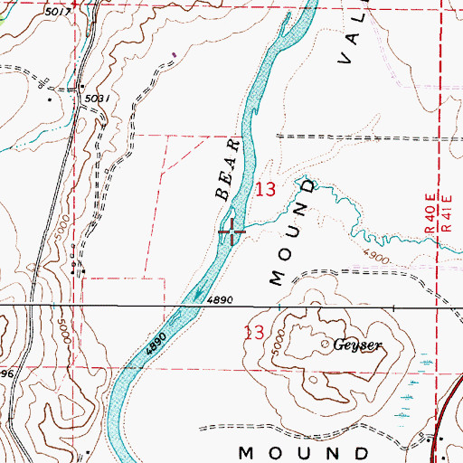 Topographic Map of Spring Creek, ID
