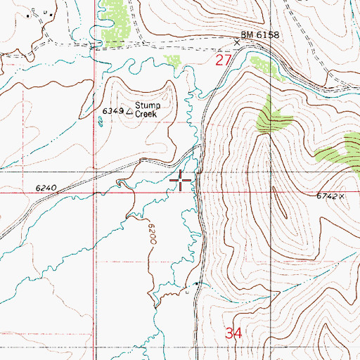 Topographic Map of Spring Creek, ID