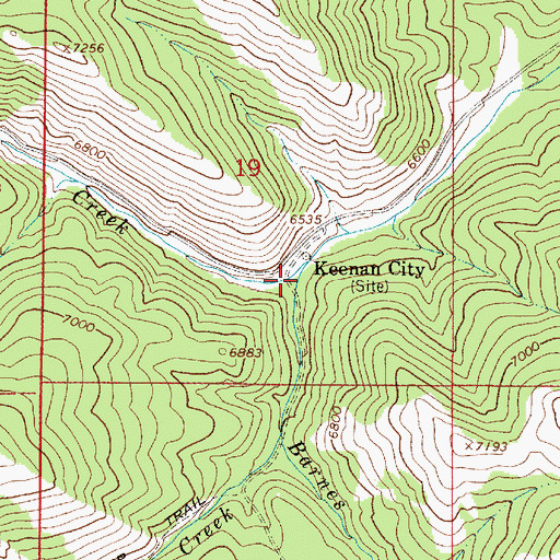 Topographic Map of Spring Creek, ID