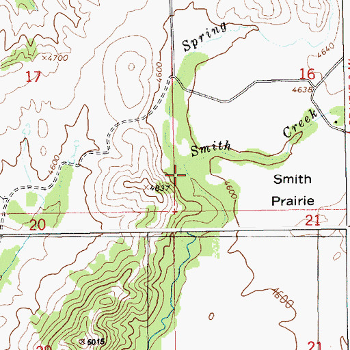 Topographic Map of Spring Creek, ID