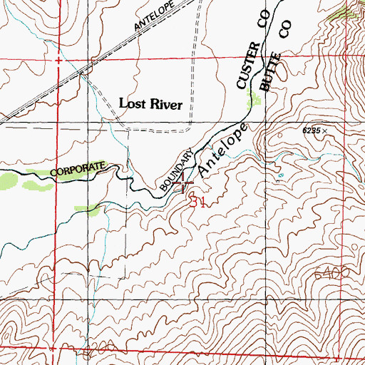 Topographic Map of Spring Creek, ID