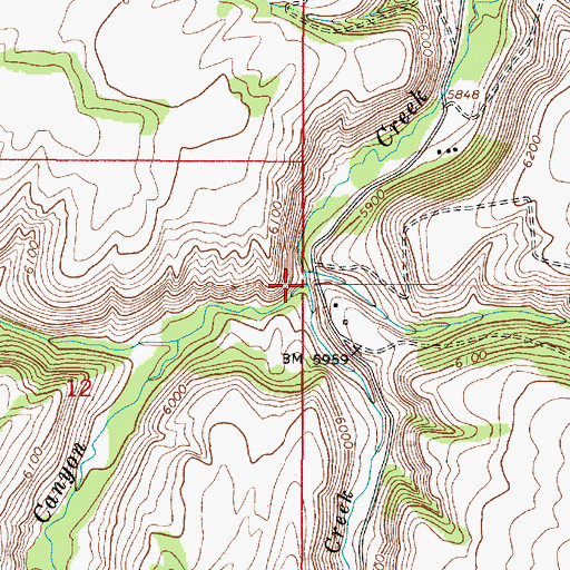 Topographic Map of Spring Creek, ID