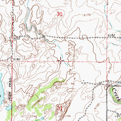 Topographic Map of Spring Creek, ID