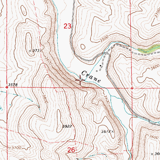 Topographic Map of Spring Creek, ID
