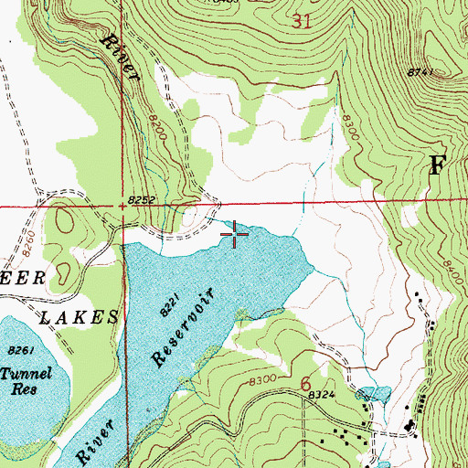 Topographic Map of River Reservoir Dam, AZ