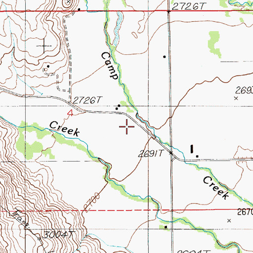 Topographic Map of Spring Creek, ID