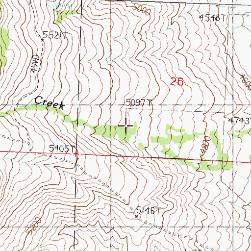 Topographic Map of Spring Creek, ID