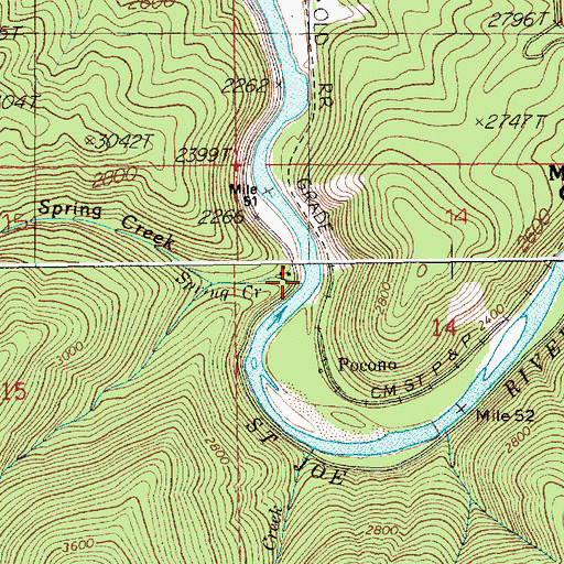 Topographic Map of Spring Creek, ID