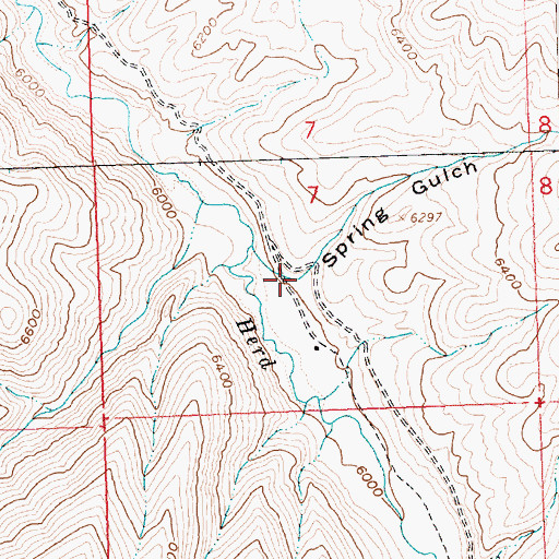 Topographic Map of Spring Gulch, ID
