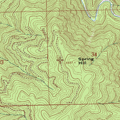 Topographic Map of Spring Hill, ID