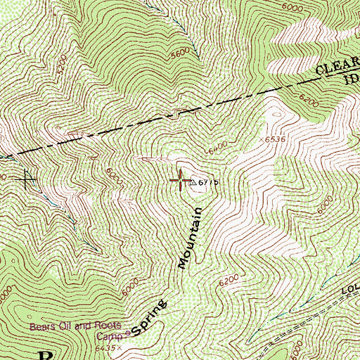 Topographic Map of Spring Mountain, ID