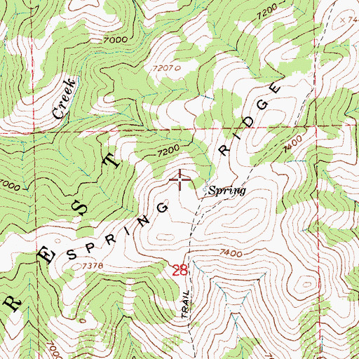 Topographic Map of Cold Spring Ridge, ID
