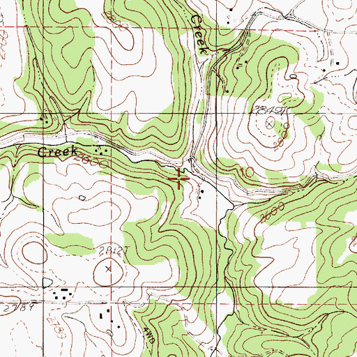 Topographic Map of Spring Valley Creek, ID