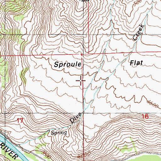 Topographic Map of Sproule Flat, ID