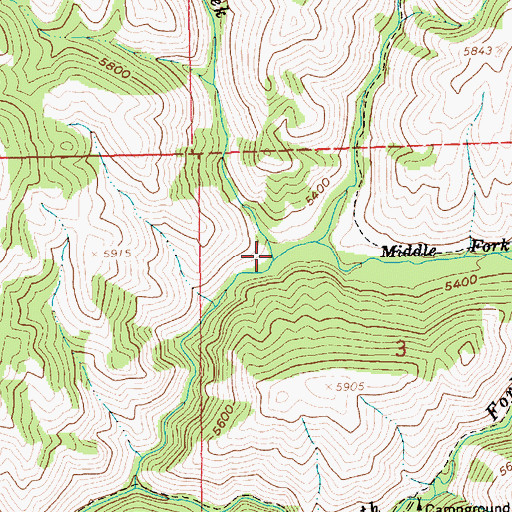 Topographic Map of Sprout Creek, ID