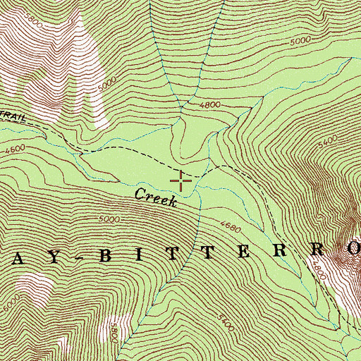 Topographic Map of Spruce Creek, ID