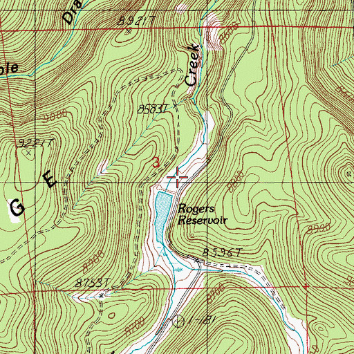 Topographic Map of Rogers Dam, AZ