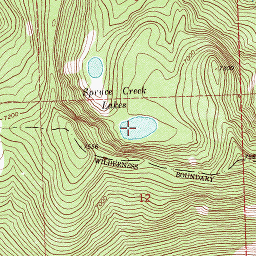Topographic Map of Spruce Creek Lakes, ID