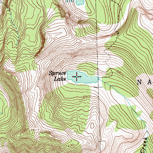 Topographic Map of Spruce Lake, ID