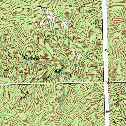 Topographic Map of Spur Creek, ID