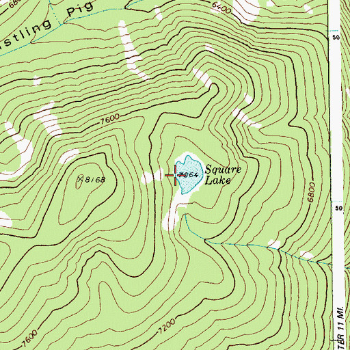 Topographic Map of Square Lake, ID