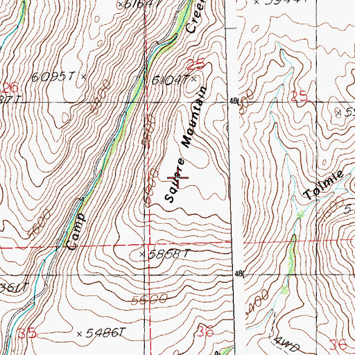 Topographic Map of Square Mountain, ID