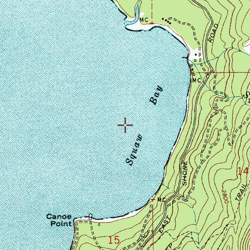 Topographic Map of Squaw Bay, ID