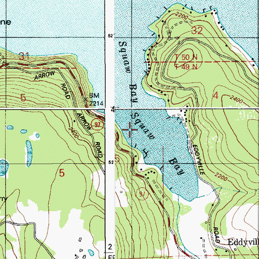 Topographic Map of Neachen Bay, ID