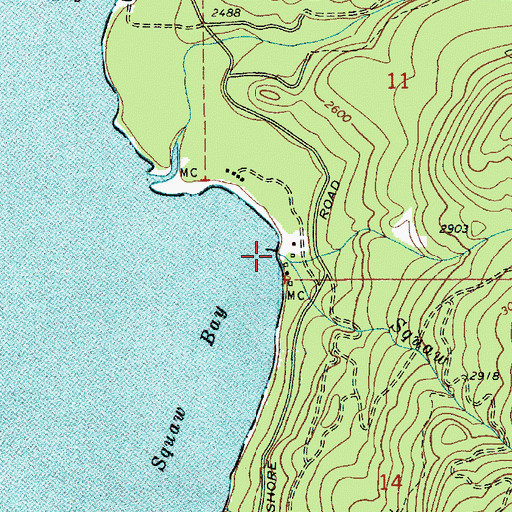 Topographic Map of Squaw Creek, ID