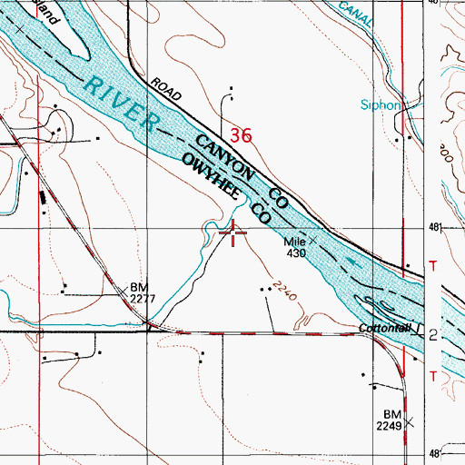 Topographic Map of Squaw Creek, ID