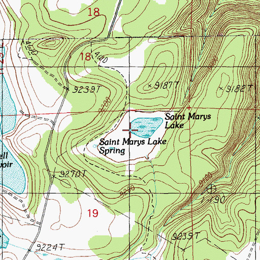 Topographic Map of Saint Marys Dam, AZ