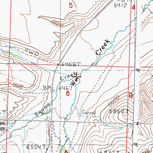 Topographic Map of Squaw Creek, ID
