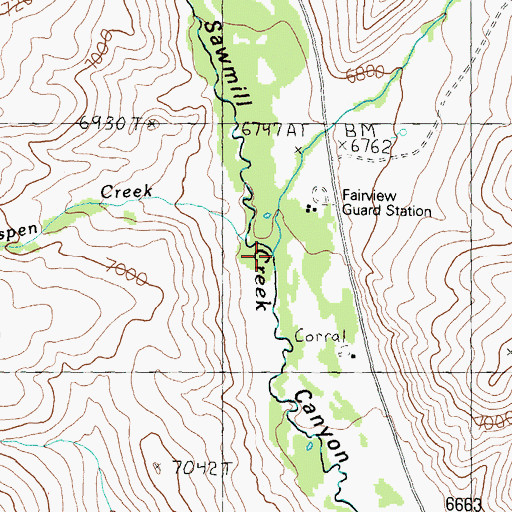 Topographic Map of Squaw Creek, ID